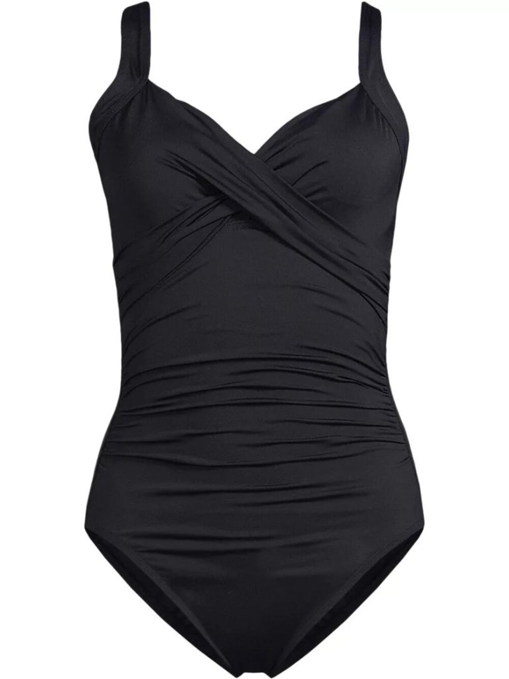 Lands End Long Torso sweatheart wrap one piece swimsuit - Picture 3 of 3